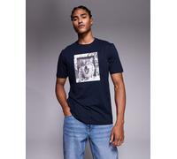 BOSS Orange - Lupo - T-shirt blu navy vestibilità classica con stampa di lupo sul petto L