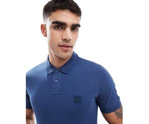 BOSS Orange - Passenger Icon - Polo in piqué slim fit blu medio con logo S