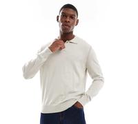 Boss Orange - Polo a maniche lunghe in maglia color beige chiaro-Neutro L