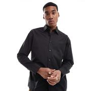 BOSS Orange - Relegant - Camicia a maniche lunghe nera in popeline-Nero S