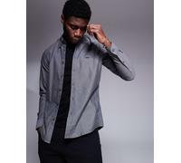BOSS Orange - Rickert - Camicia Oxford verde scuro regular fit con logo tono su tono L