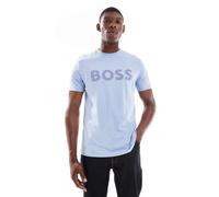 BOSS Orange - T-shirt blu con logo sul petto M