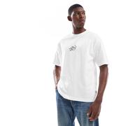 BOSS Orange - T-shirt comoda bianca con grafica piccola del logo sul petto-Bianco L