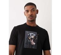 BOSS Orange - T-shirt nera con stampa "Dobermann"-Nero 2XL