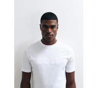 BOSS Orange - T-shirt vestibilità classica bianca con logo tono su tono-Bianco M