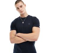 BOSS Orange - Tales - T-shirt blu navy con riquadro con logo S