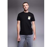 BOSS Orange - Teplain - T-shirt nera con logo sul petto-Nero L