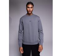 BOSS Orange - WeSmallcrew - Felpa comoda grigio scuro con logo al centro S