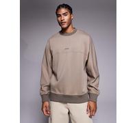 BOSS Orange - WeSmallCrew - Felpa vestibilità comoda color verde medio con logo centrale 4XL