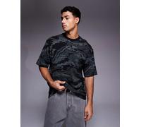 BOSS Orange - Wildnature - T-shirt in maglia nera mimetica-Nero L