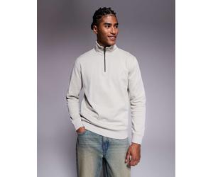 BOSS Orange - Zetrust - Felpa beige chiaro con zip corta e logo tono su tono-Neutro M