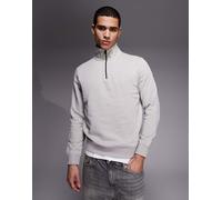 BOSS Orange - Zetrust - Felpa grigia con zip corta-Grigio XL