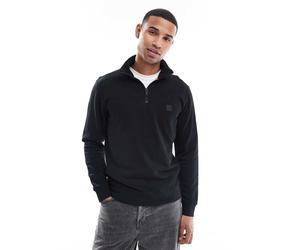 BOSS Orange - Zetrust - Felpa nera con zip corta-Nero XL