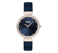 BOSS Orologio Analogico al Quarzo da Donna Collezione CELEBRATION con Cinturino in Pelle Blu - 1502477