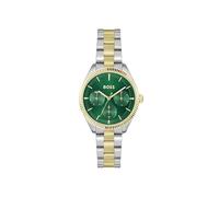 BOSS Orologio Analogico Multifunzione al Quarzo da Donna Collezione SAGE SPORT con Cinturino in Acciaio Inossidabile Bicolore, 1502806, Green