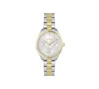 BOSS Orologio Analogico Multifunzione al Quarzo da Donna Collezione SAGE SPORT con Cinturino in Acciaio Inossidabile Bicolore, 1502804, Silver White