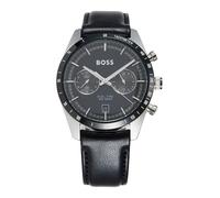 BOSS Orologio con quadrante nero e cinturino in pelle nero - Style TOURMASTER, 58564960 Nero pz.
