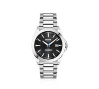 BOSS Orologio color argento con quadrante nero scanalato - Style STRIKE, HB1514170 Argento pz.