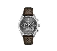 BOSS Orologio con Cronografo al Quarzo da uomo Collezione Champion con cinturino in acciaio inossidabile o Pelle Grigio (Grey)