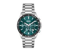 BOSS Cronografo con bracciale a maglie e quadrante verde scanalato - Style STRIKE, 58244945 Color argento pz.