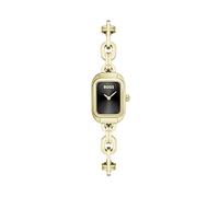 BOSS Orologio Con Movimento Al Quarzo A Due Lancette da Donna Collezione HAILEY con Cinturino in Acciaio Inossidabile Oro Giallo Chiaro, 1502739, Black