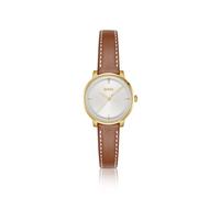 BOSS Orologio con quadrante bianco-argento e cinturino in pelle - Style LUCIA, 58565057 Marrone pz.