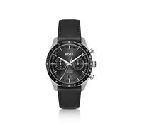 BOSS Orologio con quadrante nero e cinturino in pelle nero - Style TOURMASTER, 58564960 Nero pz.