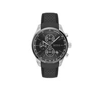 BOSS Orologio Cronografo al Quarzo con Calendario da Uomo Collezione GRAND PRIX 44 con Cinturino in Pelle Nero, 1514224, Black