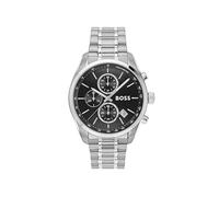 BOSS Orologio Cronografo al Quarzo con Calendario da Uomo Collezione GRAND PRIX 44 con Cinturino in Acciaio Inossidabile Argentato, 1514251, Black
