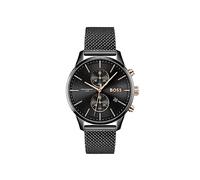 BOSS Orologio Cronografo al Quarzo da Uomo 42 mm Collezione ASSOCIATE con Bracciale in Acciaio Inossidabile a Maglie o a Maglia, Funzione Data, 2 Sottocifre, Resistenza all'Acqua 5ATM