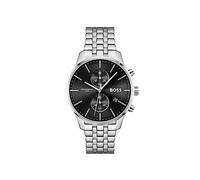 BOSS Orologio Cronografo al Quarzo da Uomo 42 mm Collezione ASSOCIATE con Bracciale in Acciaio Inossidabile a Maglie o a Maglia, Funzione Data, 2 Sottocifre, Resistenza all'Acqua 5ATM