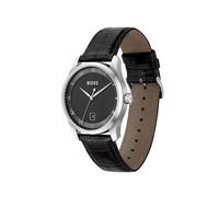 BOSS Orologio con quadrante nero a motivi e cinturino in pelle - Style PRINCIPLE, 58130064 Nero pz.