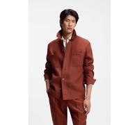 BOSS Overshirt regular fit in lino resistente alle rughe - Style L-Corvin-262, 50561406 Rosso 54