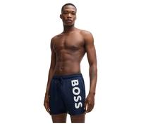 BOSS Boxer da mare con logo stampato verticale - Style Octopus, 50514502 Blu scuro S