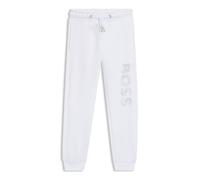 BOSS Pantaloni della tuta per bambini con fondo gamba elastico e logo stampato - Style J50647/10P06A, J50647 Bianco 114