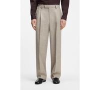 BOSS Pantaloni oversize in misto lino a micromotivo - Style C-Pat-BB-DPL-262, 50561966 Beige chiaro 56