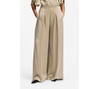 BOSS Pantaloni regular fit a gamba larga con pieghe a scatola - Style C_Terini, 50564276 Beige chiaro 38