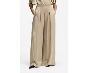BOSS Pantaloni regular fit a gamba larga con pieghe a scatola - Style C_Terini, 50564276 Beige chiaro 38