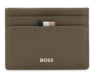 BOSS Pelle portacarte Zair Card Holder Open Green cachi