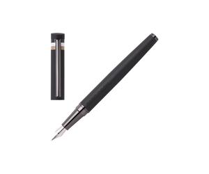 BOSS Penna stilografica nera con logo e cappuccio con righe tipiche del marchio - Style Fountain pen Loop Black Iconic, 58131040 Nero pz.