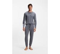 BOSS Pigiama in misto cotone con inserti a contrasto - Style Balance Long Set, 50554773 Grigio M