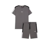 BOSS Pigiama in misto cotone con inserti a contrasto - Style Balance Short Set, 50557587 Grigio scuro XXL