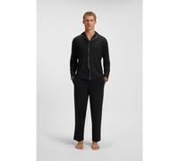 BOSS Pigiama mélange con profili con le righe tipiche del marchio - Style Merino Pyjama, 50550554 Nero L
