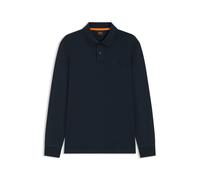 BOSS Polo a maniche lunghe in cotone con dettaglio logo - Style Pe_interlock_long, 50527525 Blu scuro XXXL