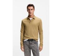 BOSS Polo a maniche lunghe in cotone intrecciato con logo - Style Pado 30, 50468392 Beige L
