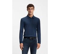 BOSS Polo a maniche lunghe in cotone intrecciato con logo - Style Pado 30, 50468392 Blu scuro S
