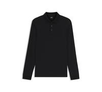 BOSS Polo a maniche lunghe in cotone intrecciato con logo - Style Pado 30, 50468392 Nero 5XL