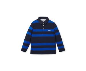 BOSS Polo a maniche lunghe per bambini con righe e logo - Style J51169/84908A, J51169 Blu scuro 102