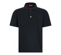 HUGO Polo in cotone intrecciato con logo scomposto - Style Deabono_D, 50517638 Nero M