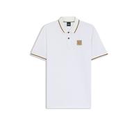 BOSS Polo da equitazione in cotone elasticizzato con toppa con logo - Style PAUL POLO PATCH PINE GROVE, B7M0602 Bianco L